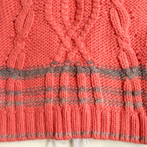 NWT. Free People Multi color/knitted pattern cardigan sweater with faux fur trim - Picture 6 of 8